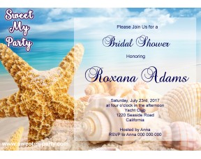 Seaside Bridal Shower invitation,Sea Shell Bridal Shower Invitation,Beach Wedding Shower Invitation,(9)